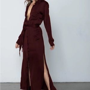 Stillwater Darian Shirt Dress - Deep Red